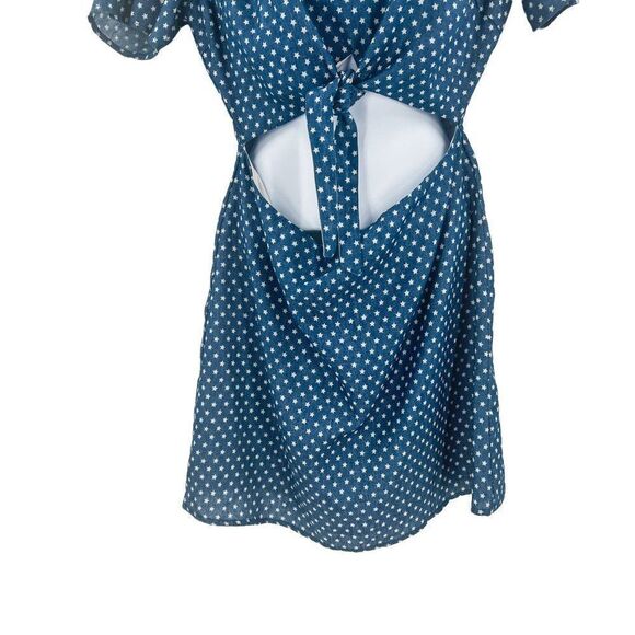 Lucca Couture Kennedi Star Print Front Tie USA Cut Out America Mini Dress - Picture 5 of 9